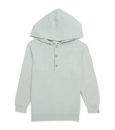 J & Josh Kids' Cotton Button-up Hoodie In Green