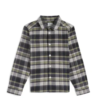 J & Josh Kids' Cotton Check Shirt In Gray