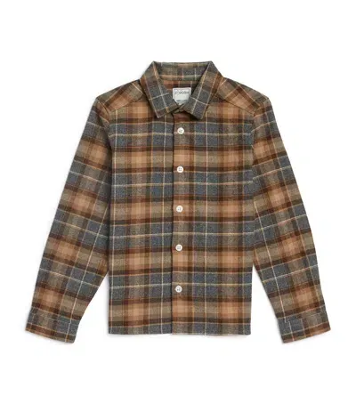 J & Josh Kids' Cotton Check Shirt In Brown