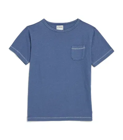 J & Josh Kids' Cotton-linen T-shirt In Blue