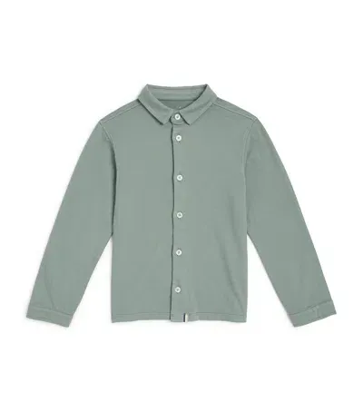 J & Josh Kids' Cotton Piqué Shirt In Green