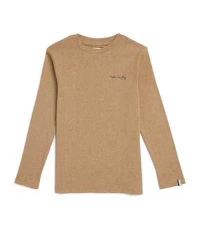 J & Josh Kids' Embroidered Long-sleeve T-shirt In Brown