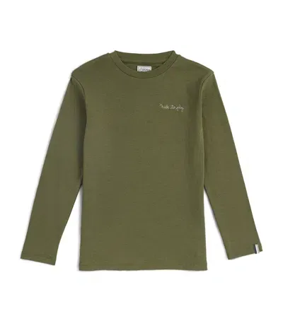 J & Josh Kids' Embroidered Long-sleeve T-shirt In Green