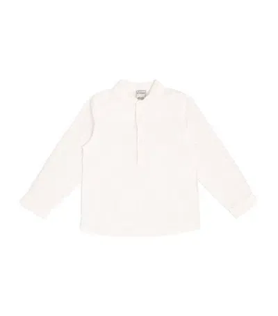 J & Josh Kids' Linen-cotton Kaftan Shirt In White