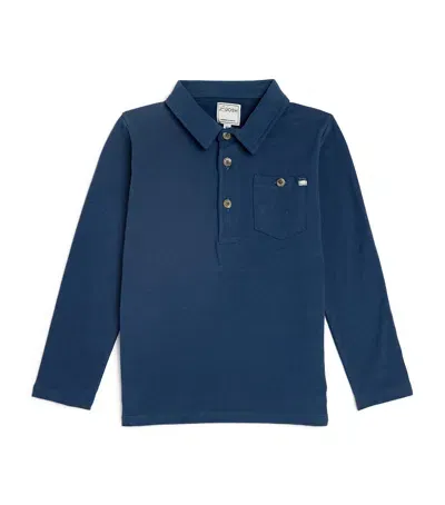 J & Josh Kids' Long-sleeve Polo Shirt In Navy