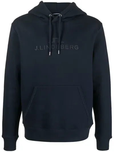 J. Lindeberg Alpha Logo-print Hoodie In Blue