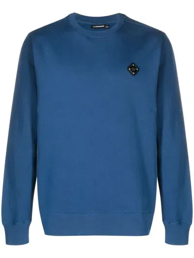 J. Lindeberg Logo-patch Crew-neck Jumper In Blue