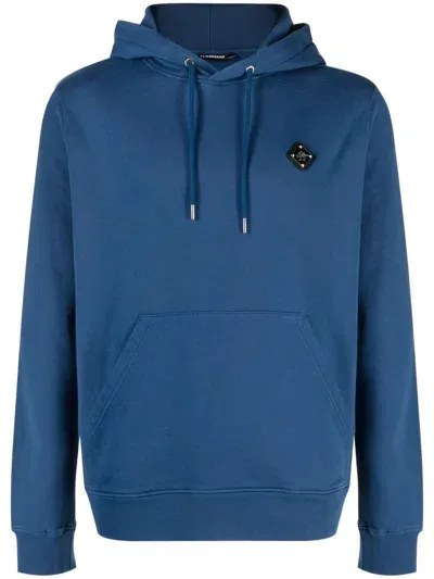 J. Lindeberg Throw Logo-patch Drawstring Hoodie In Blue