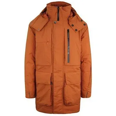 Pre-owned Jack Wolfskin Tech Lab Zip Up Hooded Brown Mens Field Parka Coat 111091 5090 In Orange