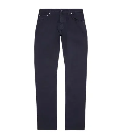 Jacob Cohen Kids' Cotton-rich Slim Trousers In Navy