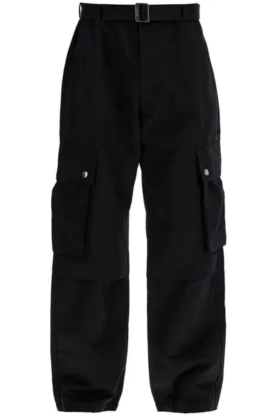 Jacquemus Cargo Gabardine Trousers In Eight In Black