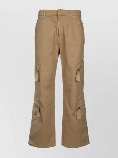 Jacquemus Cargo Pocket Wide Leg Trousers In Beige