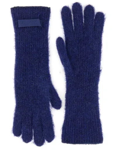 Jacquemus Grosgrain Gloves In Blue