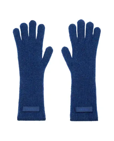 Jacquemus Grosgrain Wool Gloves In Blue