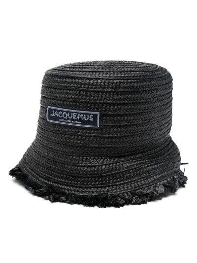 Jacquemus Interwoven Bucket Hat In Black