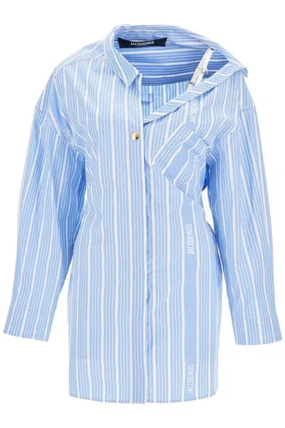 Jacquemus 'la Mini Robe Chemise' Shirt Dress In Blue