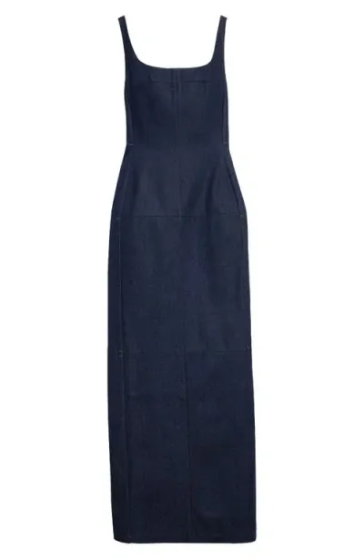 Jacquemus La Robe De-nîmes Spoglio Denim Gown In Blue