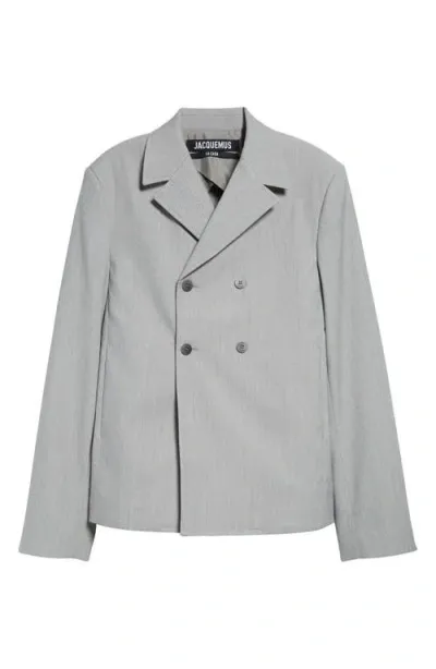 Jacquemus La Veste Giacca Double Breasted Sport Coat In Light Grey