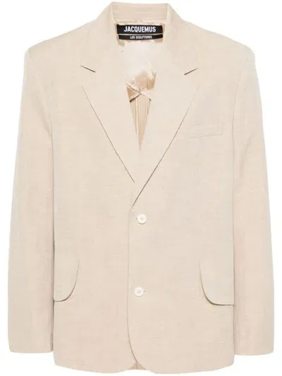 Jacquemus La Veste Titolo Blazer Jacket In Beige