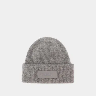 Jacquemus Le Bonnet Gros Grain Beanie -  - Wool - Dark Grey