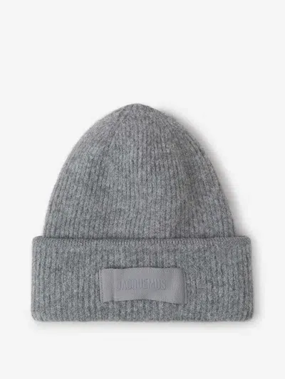 Jacquemus Le Bonnet Gros Grain Cap In Grey