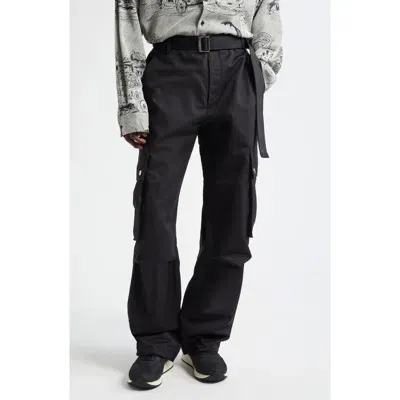 Jacquemus Le Cargo Cotton & Linen Pants In Black