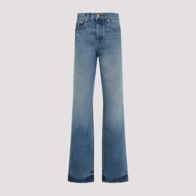 Jacquemus High Waist Straight Leg Denim Trousers In Blue