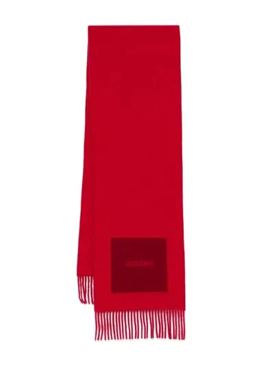 Jacquemus L'echarpe Rond Carre Scarf In Red