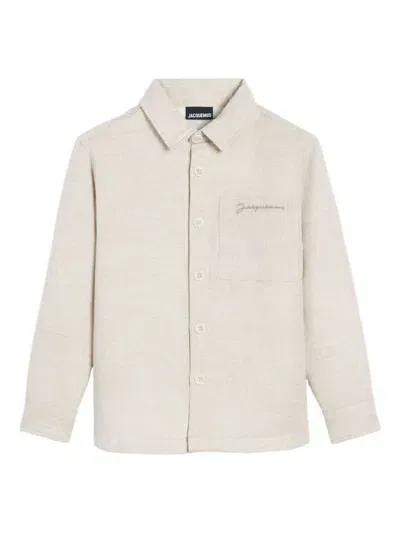 Jacquemus L'enfant Kids' Logo-embroidered Shirt In Neutrals