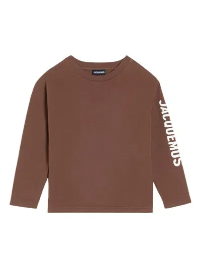 Jacquemus L'enfant Kids' Logo-print Sweatshirt In Brown