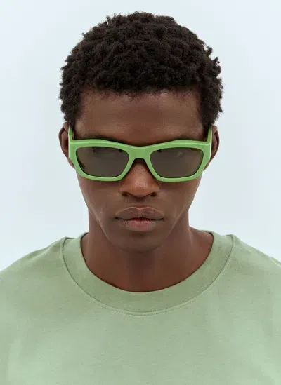 Jacquemus X Linda Farrow Les Lunettes Meridiano Sunglasses Rectangle-frame Sunglasses In Green