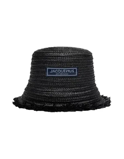 Jacquemus Logo Patch Bucket Hat In Black