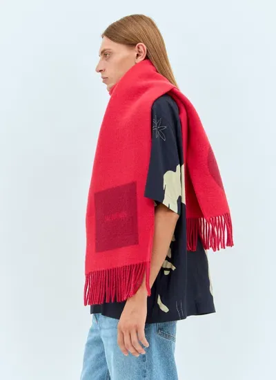 Jacquemus L'echarpe Rond Carre Scarf In Red