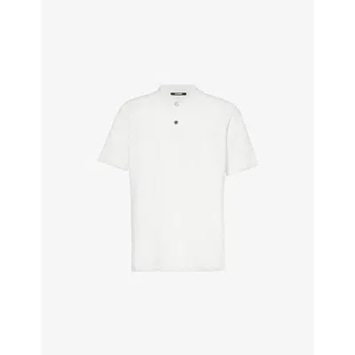 Jacquemus Mens Off-white Knitted Polo Shirt