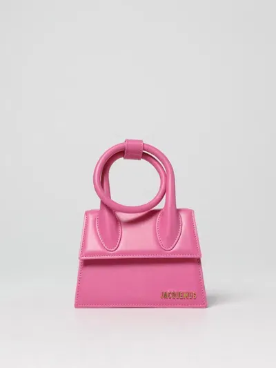 Jacquemus Le Chiquito Noeud Leather Shoulder Bag In Pink