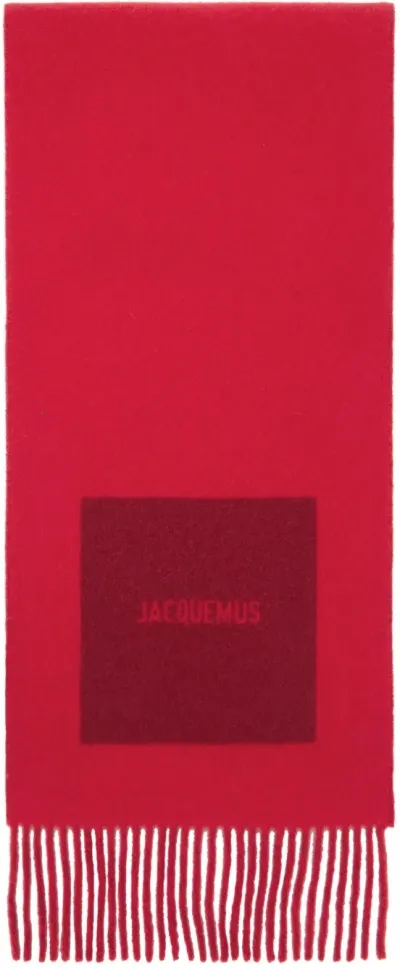 Jacquemus Red La Casa 'l'écharpe Rond Carré' Scarf