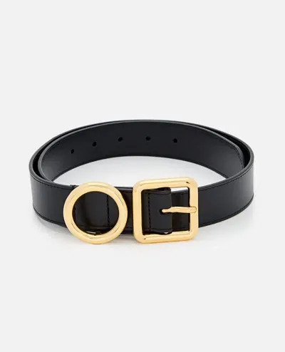 Jacquemus Regalo Leather Buckle Belt In Black