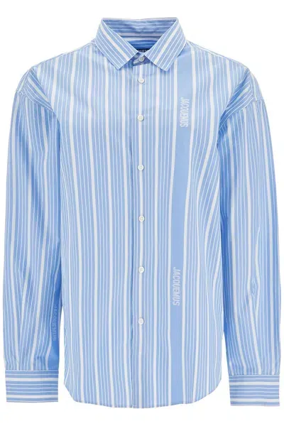 Jacquemus Wide-cut Striped Shirt In Blue