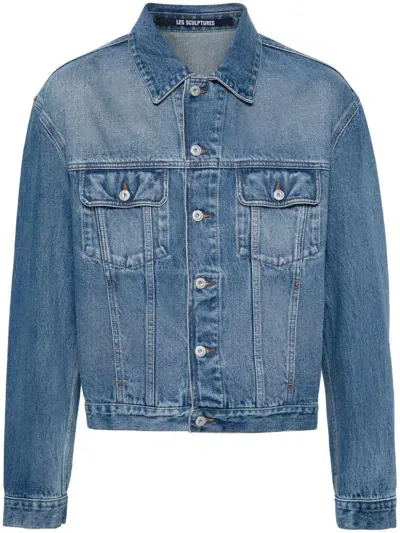 Jacquemus Men's Denim Veste In Bluetabac For Ss24