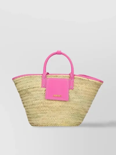 Jacquemus Le Panier Soli Palm Beach Bag In Pink