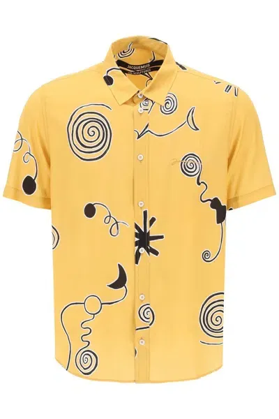 Jacquemus Mello Spiral-print Shirt In Yellow