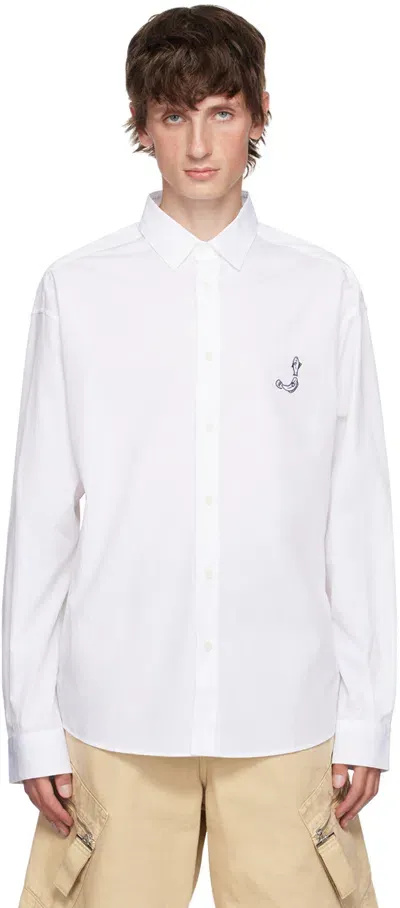 Jacquemus White La Casa 'la Chemise Simon' Shirt In 1ht Fw24 Print Logo