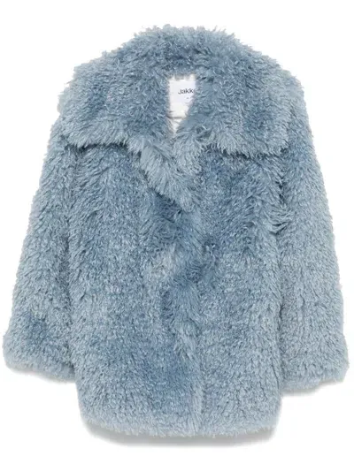 Jakke Shaggy Coat In Blue