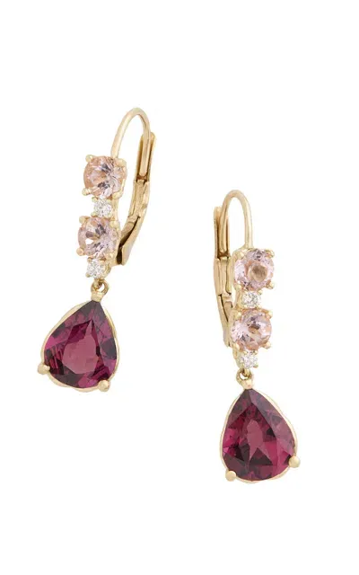 Jamie Wolf 18k Yellow Gold Multi-stone Earrings In Pink