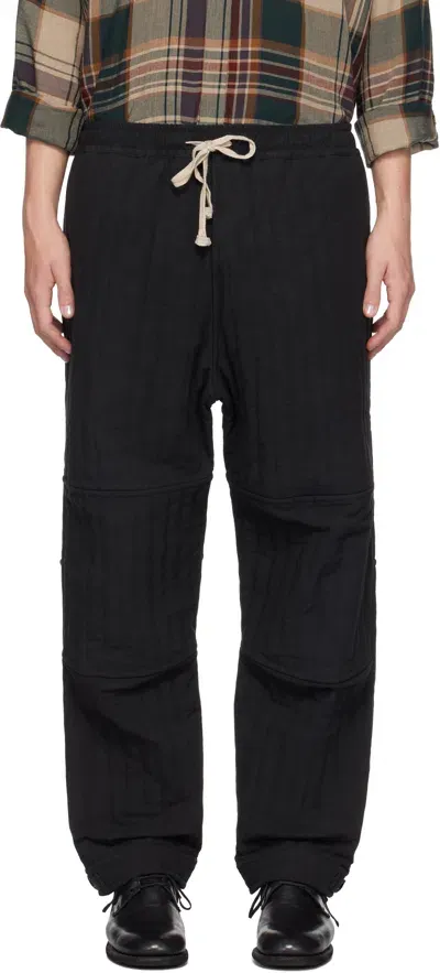 Jan-jan Van Essche Black O-project Dense Twill Wide Knee Trousers