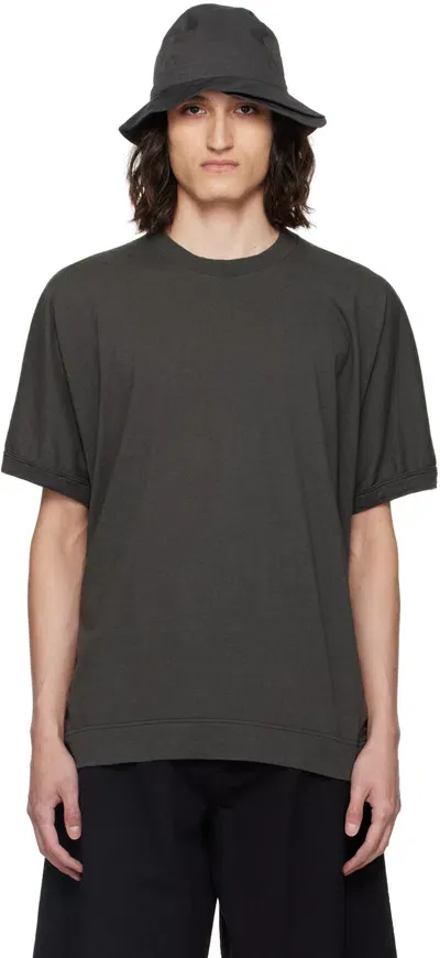 Jan-jan Van Essche Gray Loose-fit T-shirt In Off-black