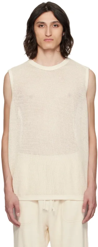 Jan-jan Van Essche Off-white Semi-sheer Tank Top In Kinari