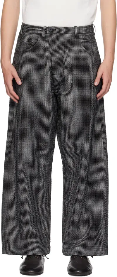 Jan-jan Van Essche Ssense Exclusive Black & White #78 Trousers In Multi Check