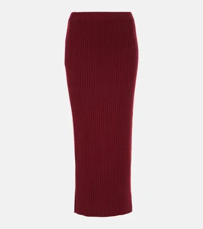 Jardin Des Orangers Cashmere Midi Skirt In Red