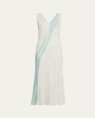 Jason Wu Collection Paneled Silk-chiffon Maxi Dress In Light Blue